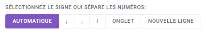 charactère de separation des numéros de téléphone